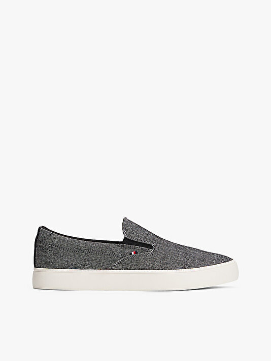Erkek Linen Chambray Slip-On Canvas Sneaker