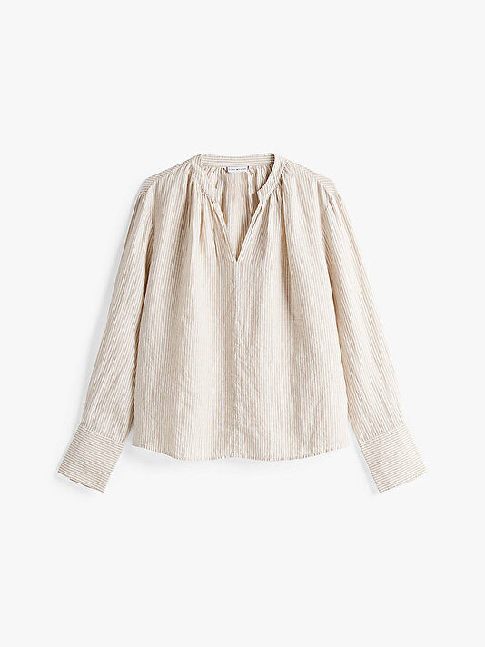 Kadın Adaptive Ess Linen V Neck Gömlek
