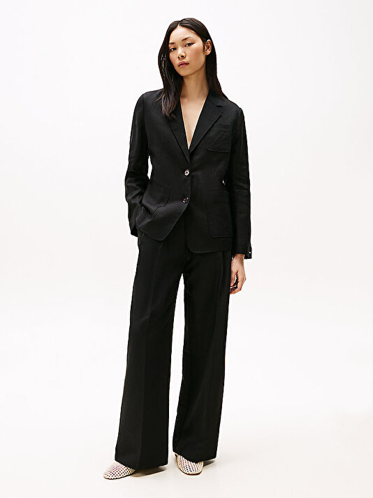 Kadın Linen Mix Rlxd Straight Pantolon