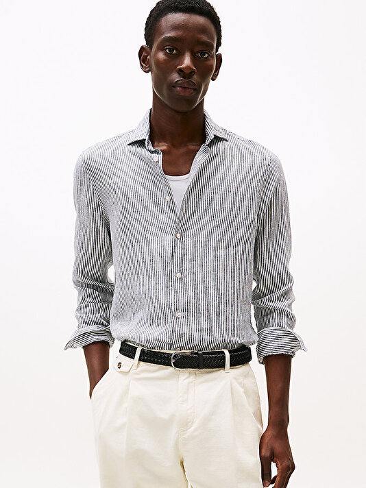 Erkek DC Linen Stripe Gömlek