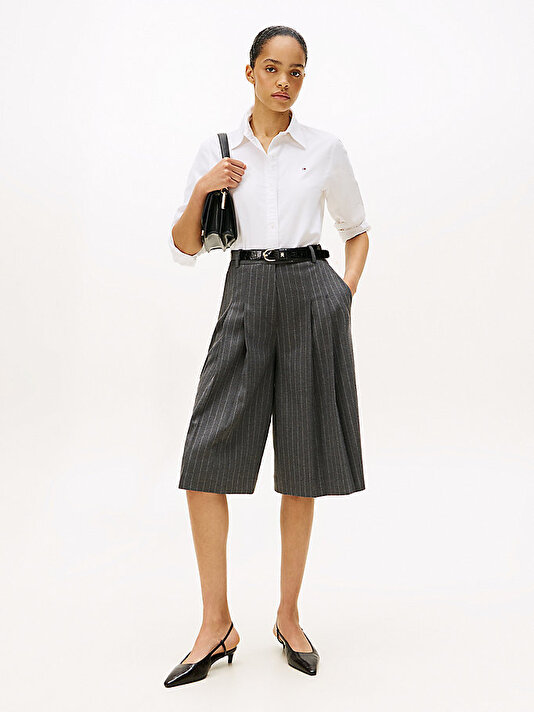 Kadın Pinstripe Culotte Pantolon