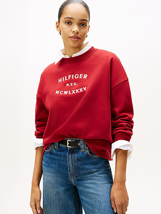 Kadın Hilfiger Fleece Sweatshirt