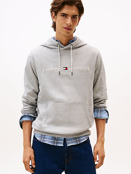 Erkek Tommy Logo Hoodie