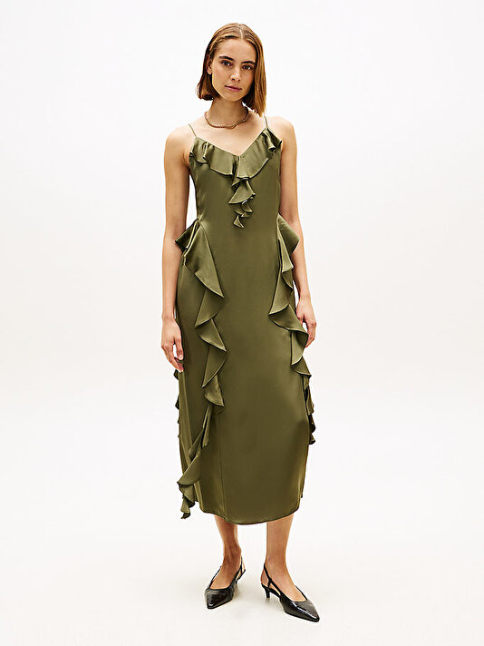 Kadın Saten Slip Long Elbise