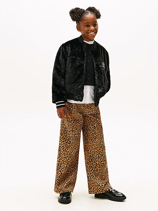 Kız Çocuk Mabel Leopard Jean Pantolon