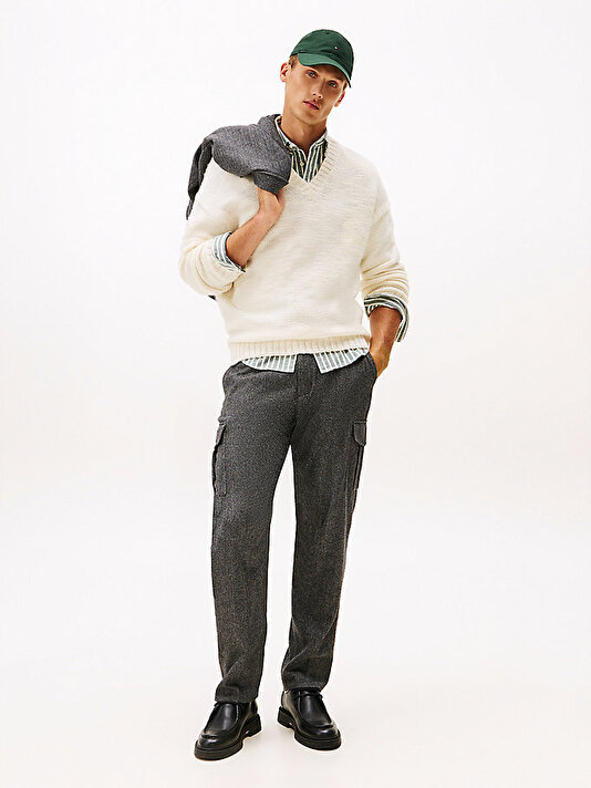 Erkek Herringbone Cargo Pantolon