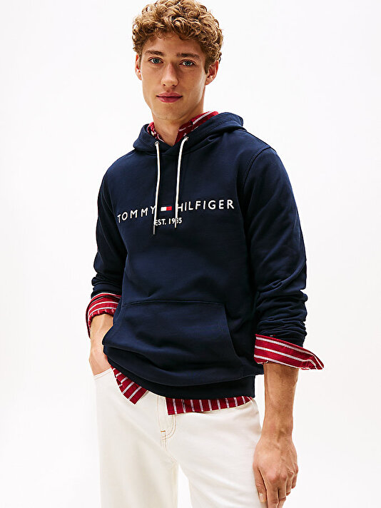 Erkek Tommy Logo Hoodie