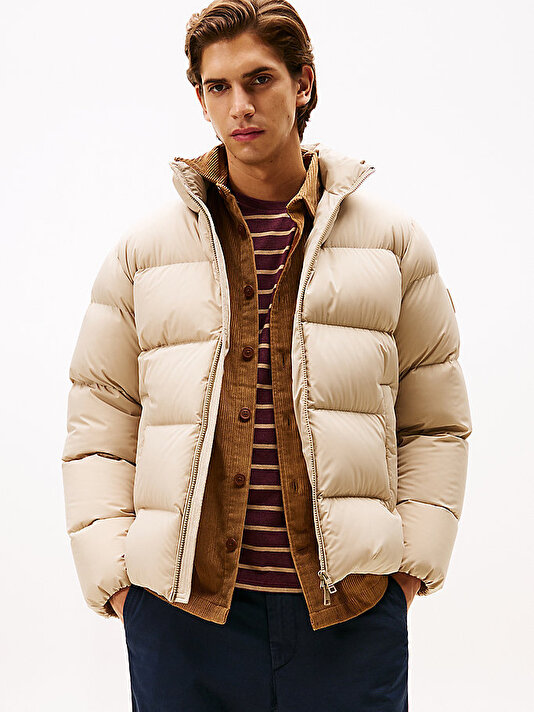 Erkek Down Stand Puffer Mont