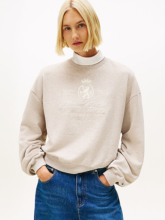 Kadın Varsity Crest Fleece Sweatshirt