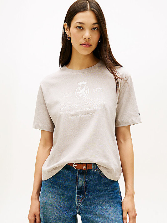 Kadın Varsity Crest Relax T-shirt