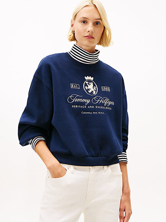 Kadın Varsity Crest Fleece Sweatshirt