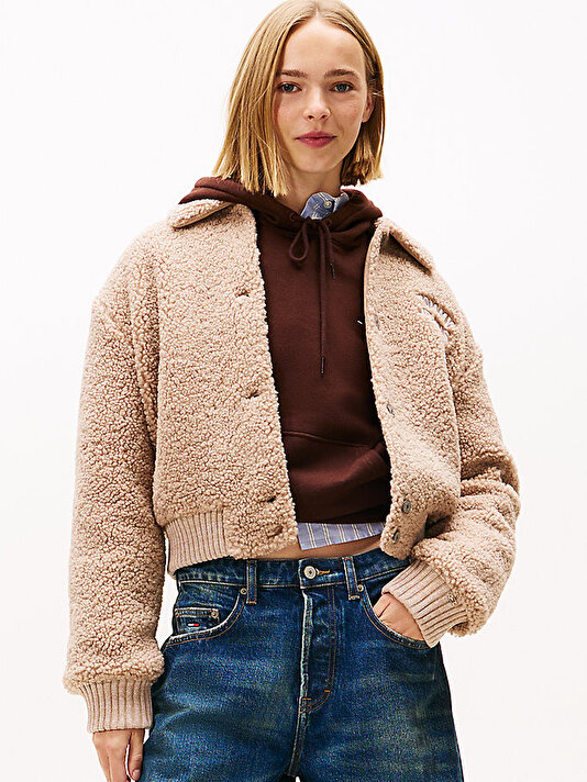 Kadın TJW Teddy Varsity Bomber Ceket