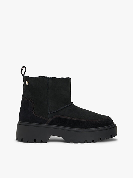 Kadın Real Shearling Laceup Bot
