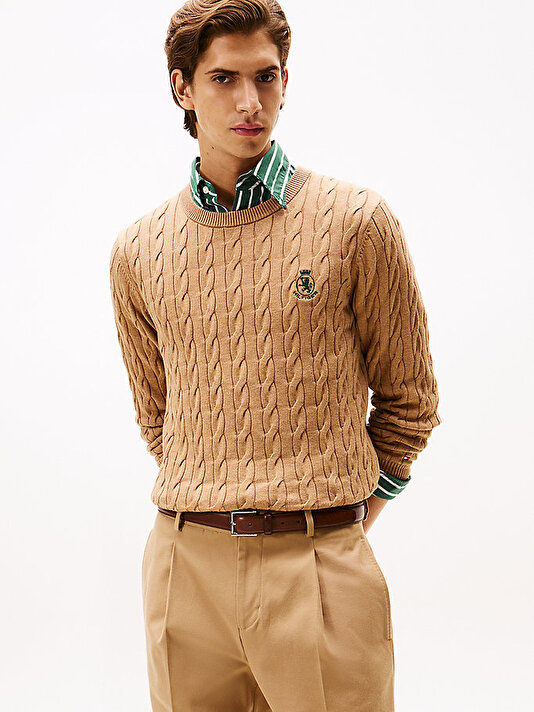 Erkek Classic Cotton Cable Kazak