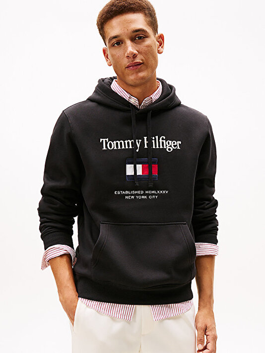 Erkek Tommy Embro Flag Sweatshirt