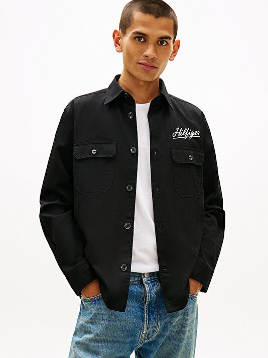 Erkek Herringbone Overshirt Gömlek