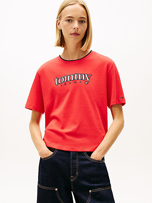 Kadın TJW Boxy Tommy Applique T-shirt