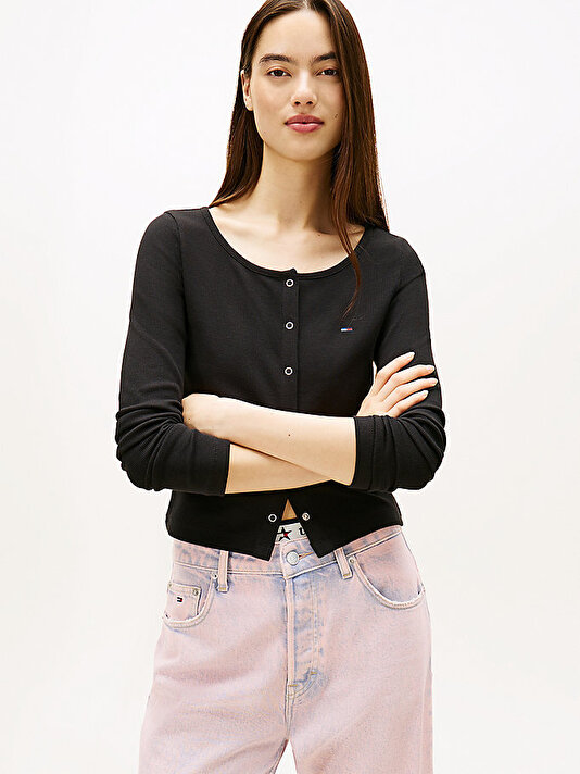 Kadın TJW Slim Rib Snap T-shirt