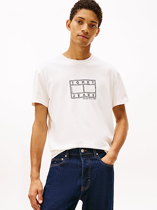 Erkek TJM Ragular Center Flag T-shirt