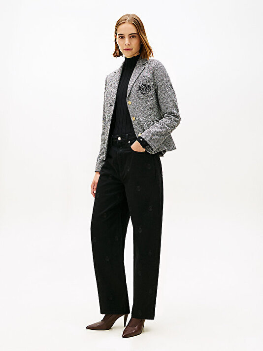 Kadın Denim Crest Black Jean Pantolon