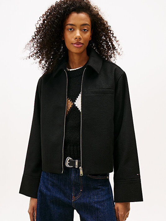 Kadın TJW Zip Front Wool Ceket