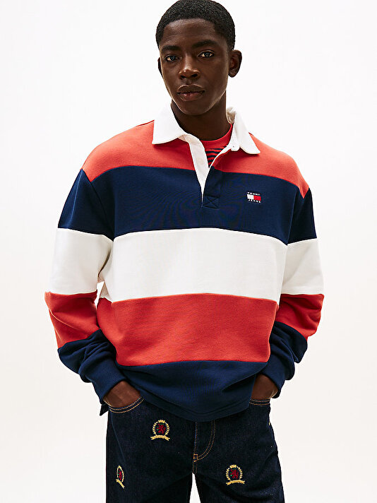Erkek TJM Relax Badge Stripe Sweatshirt
