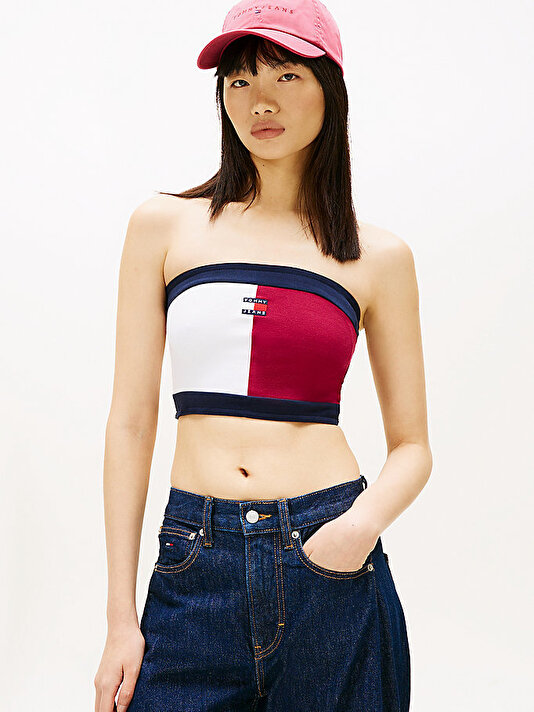 Kadın TJW Flag Badge Tube T-shirt