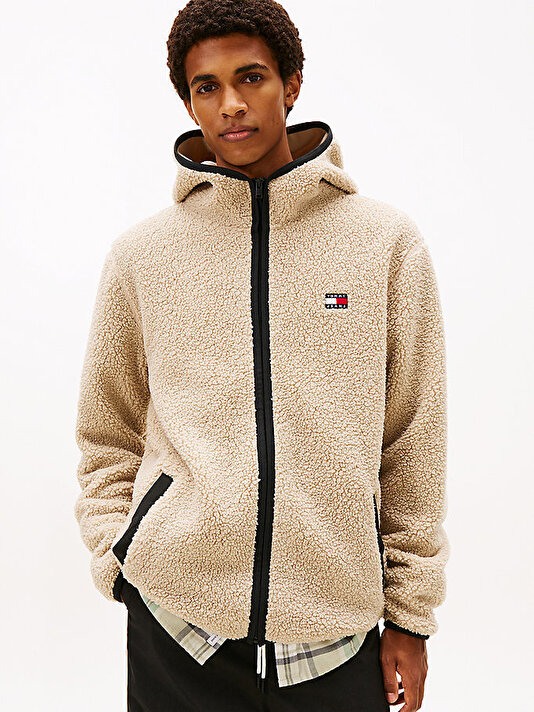 Erkek Tjm Reg Badge Teddy Sweatshirt