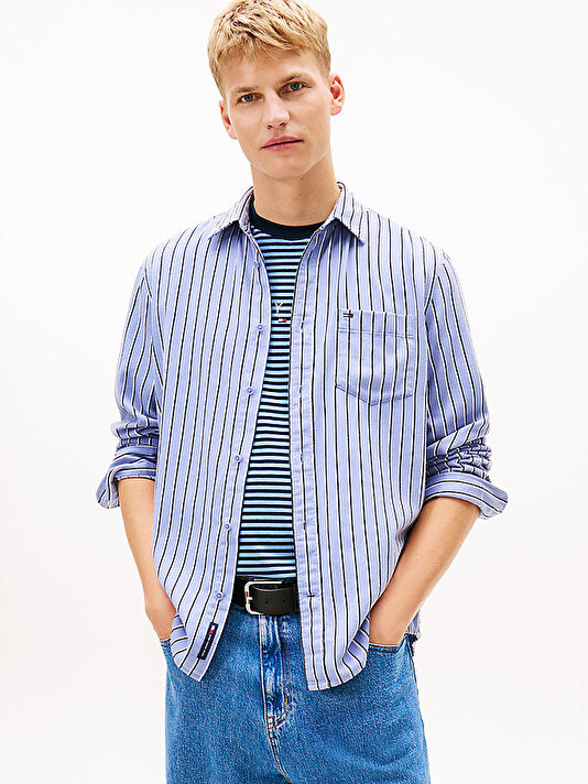 Erkek Tjm Rlx Stripe Twill Gömlek