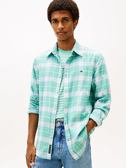 Erkek Tjm Reg Flannel Check Gömlek