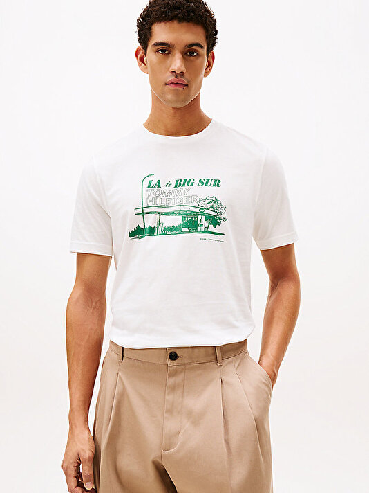 Erkek Photo Print Graphic T-shirt