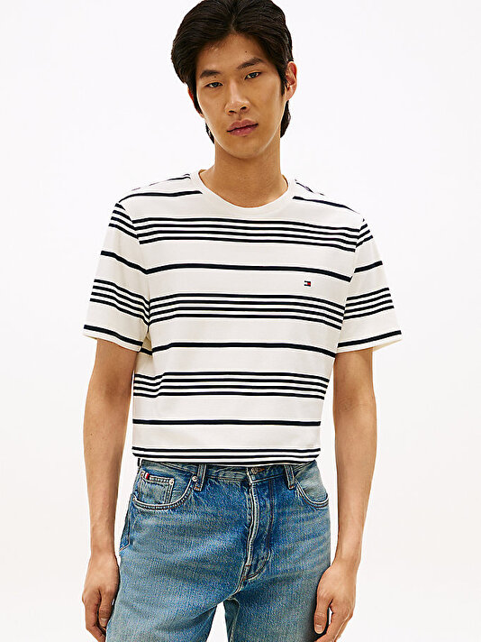 Erkek Light Interlock Stripe T-shirt