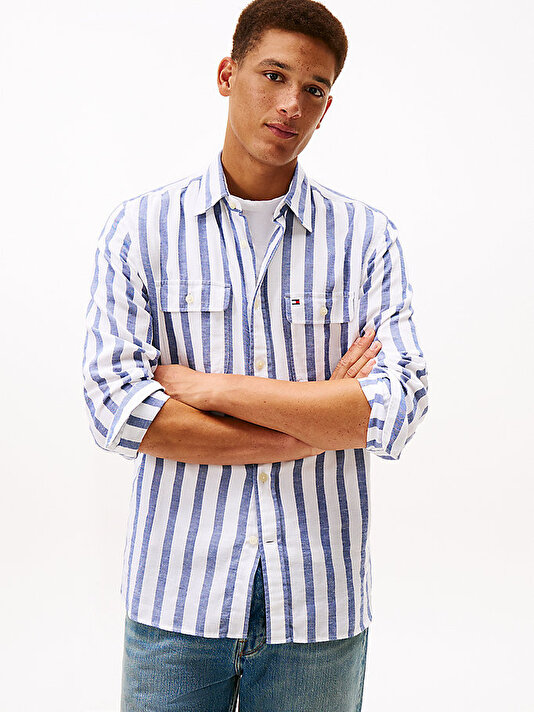 Erkek Brushed Linen Twill Gömlek