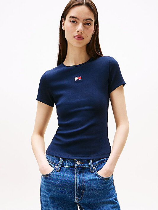 Kadın TJW Slim Badge Rib T-shirt