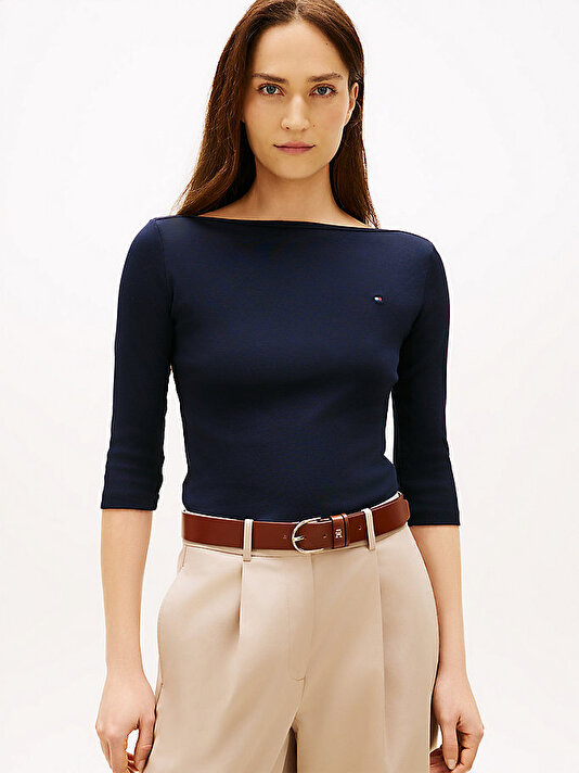 Kadın New Cody Slim Boat Neck T-shirt