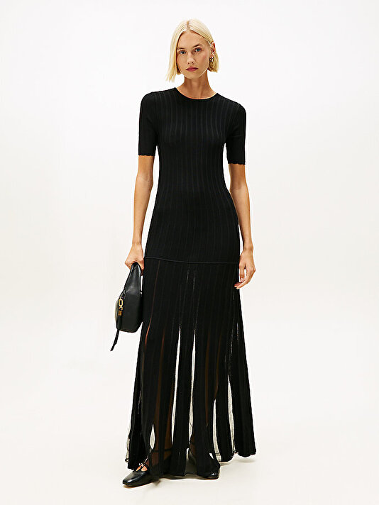 Kadın Festive Pleated Maxi Elbise
