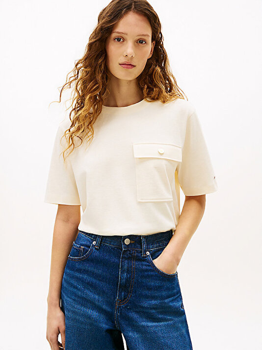 Kadın Gold Button Long T-shirt