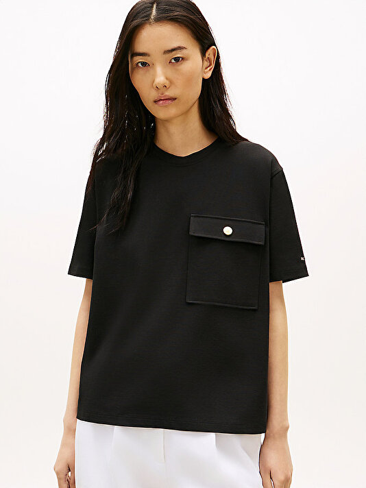 Kadın Gold Button Long T-shirt