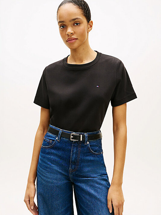 Kadın Interlock Boxy C-neck T-shirt