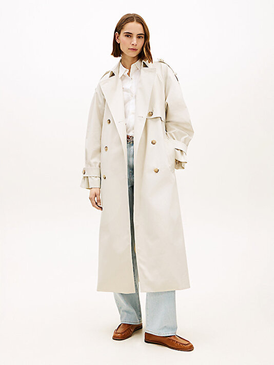 Kadın Oversized Cotton Trençkot