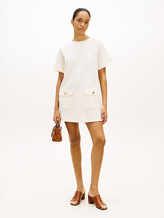 Kadın Gold Button Shift Elbise