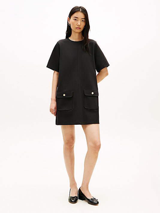 Kadın Gold Button Shift Elbise