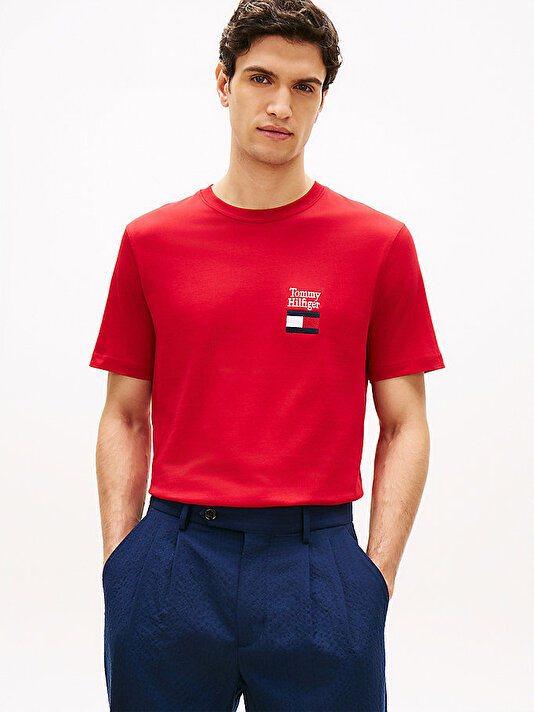 Erkek Brand Love Text T-shirt
