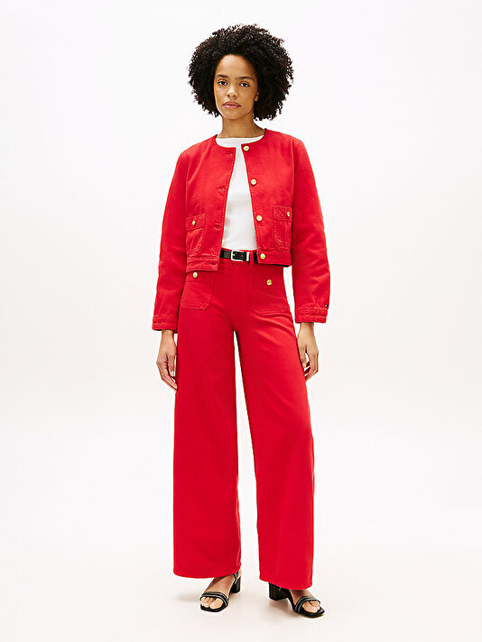 Kadın 70's Wide Leg Jean Pantolon