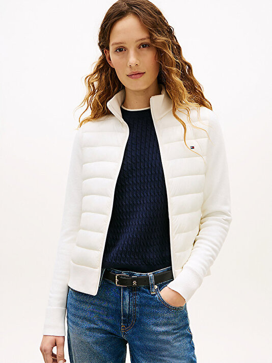 Kadın Knit Padded Puffer Mont