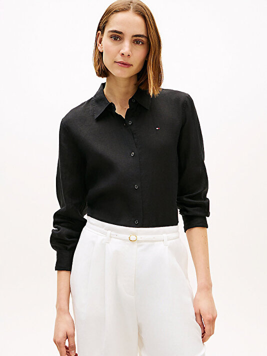 Kadın Essential Linen Easy Fit Gömlek