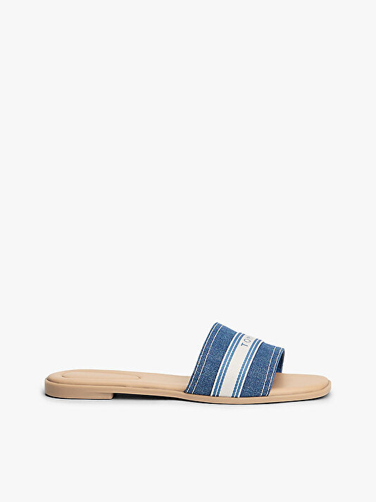 Kadın Flat Mule Webbing Terlik