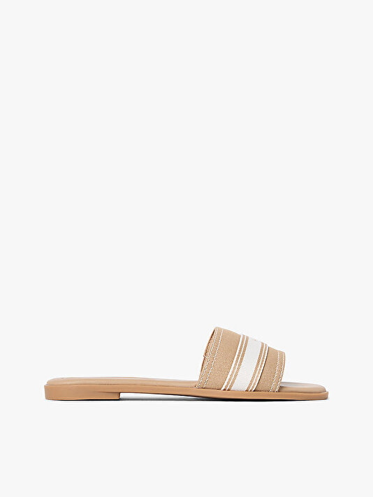 Kadın Flat Mule Webbing Terlik