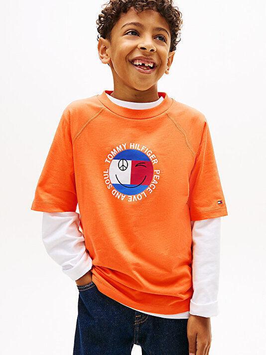 Erkek Çocuk Fun Flag Graphic T-shirt