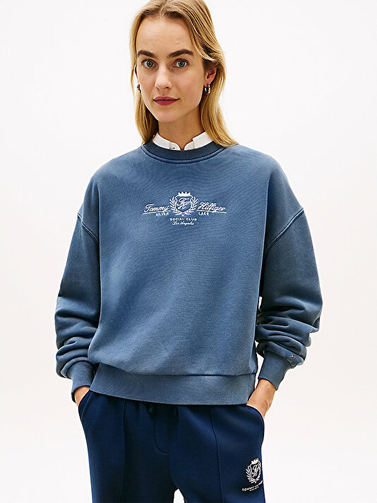 Kadın Varsity Crest Terry Sweatshirt